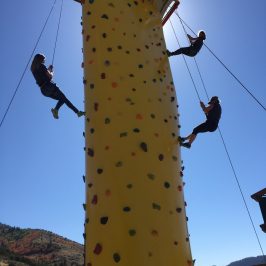 Climbers on the wall in Lava Hot Springs