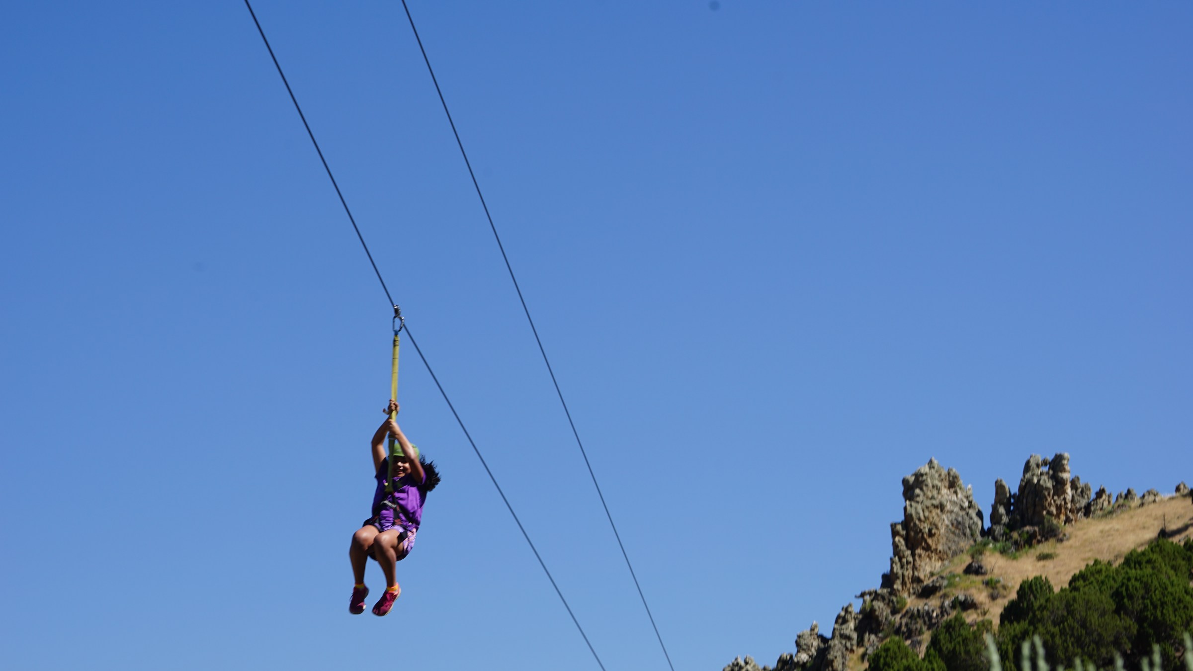 Happy zipliner in Idaho