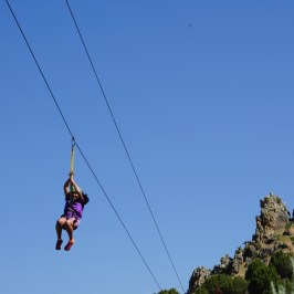 Happy zipliner in Idaho