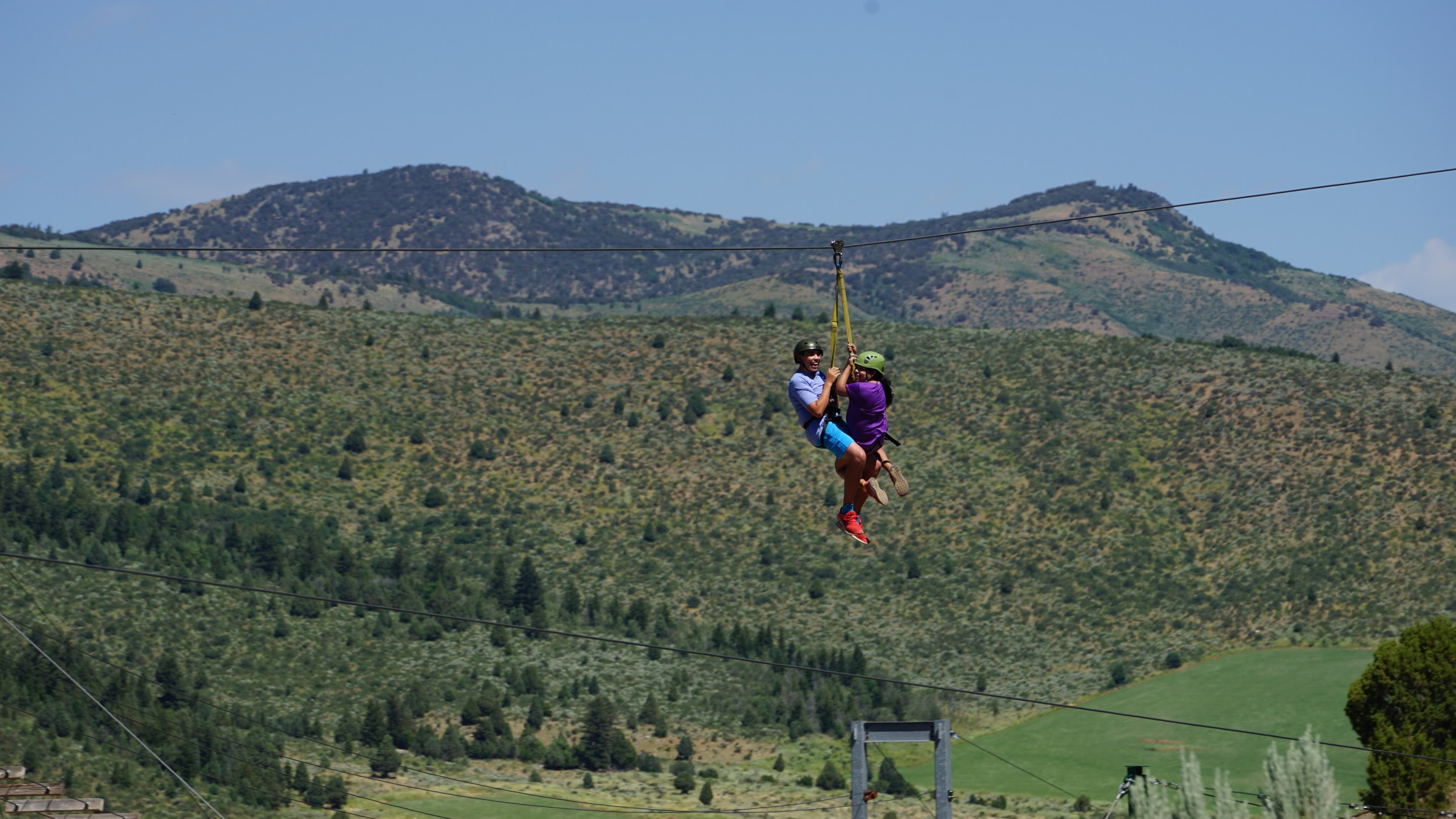 Pair ziplining in Lava Hot Springs Idaho