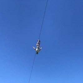 zipliner hanging upside down