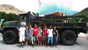 Group ready to head to the Lava Zipline Adventure course