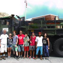 Group ready to head to the Lava Zipline Adventure course