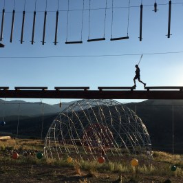 silhouette of the high ropes course lava hot springs